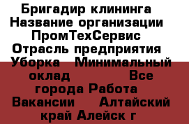 Бригадир клининга › Название организации ­ ПромТехСервис › Отрасль предприятия ­ Уборка › Минимальный оклад ­ 30 000 - Все города Работа » Вакансии   . Алтайский край,Алейск г.